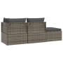 Set de muebles de jardín 4 pzas y cojines ratán sintético gris de vidaXL, Sofás de exterior - Ref: Foro24-318676, Precio: 365...