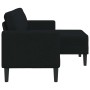 Sofá de 2 plazas con chaise longue en forma L negra 125cm en Sofás | Comprar online en Foru.es