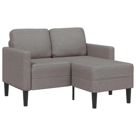 Sofá de 2 plazas con chaise longue en forma L gris topo 125 cm en Sofás | Comprar online en Foru.es