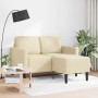 Sofá de 2 plazas con chaise longue en forma L tela crema 125 cm en Sofás | Comprar online en Foru.es