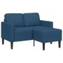 Sofá de 2 plazas con chaise longue en forma L Tela Azul 125 cm en Sofás | Comprar online en Foru.es