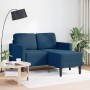 Sofá de 2 plazas con chaise longue en forma L Tela Azul 125 cm en Sofás | Comprar online en Foru.es