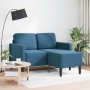 Sofá 2 plazas con chaise longue en forma L azul 125 cm en Sofás | Comprar online en Foru.es