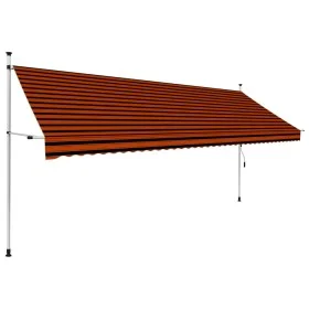 Toldo manual retráctil naranja y marrón 400 cm de vidaXL, Toldos - Ref: Foro24-145840, Precio: 95,94 €, Descuento: %