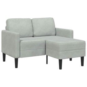 Sofá de 2 plazas con chaise longue en forma L gris claro 125 cm en Sofás | Comprar online en Foru.es