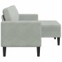 Sofá de 2 plazas con chaise longue en forma L gris claro 125 cm en Sofás | Comprar online en Foru.es