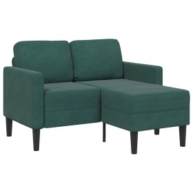 Sofá de 2 plazas con chaise longue forma L verde oscuro 125 cm en Sofás | Comprar online en Foru.es