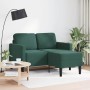 Sofá de 2 plazas con chaise longue forma L verde oscuro 125 cm en Sofás | Comprar online en Foru.es