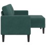 Sofá de 2 plazas con chaise longue forma L verde oscuro 125 cm en Sofás | Comprar online en Foru.es