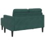 Sofá de 2 plazas con chaise longue forma L verde oscuro 125 cm en Sofás | Comprar online en Foru.es