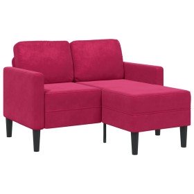 Sofá de 2 plazas con chaise longue en forma L rojo vino 125 cm en Sofás | Comprar online en Foru.es