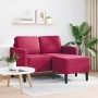 Sofá de 2 plazas con chaise longue en forma L rojo vino 125 cm en Sofás | Comprar online en Foru.es