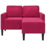 Sofá de 2 plazas con chaise longue en forma L rojo vino 125 cm en Sofás | Comprar online en Foru.es