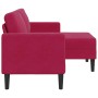 Sofá de 2 plazas con chaise longue en forma L rojo vino 125 cm en Sofás | Comprar online en Foru.es
