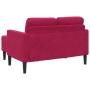 Sofá de 2 plazas con chaise longue en forma L rojo vino 125 cm en Sofás | Comprar online en Foru.es