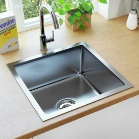 Fregadero de cocina hecho a mano acero inoxidable de vidaXL, Fregaderos - Ref: Foro24-145077, Precio: 80,10 €, Descuento: %