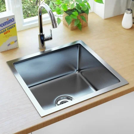 Fregadero de cocina hecho a mano acero inoxidable de vidaXL, Fregaderos - Ref: Foro24-145077, Precio: 80,10 €, Descuento: %