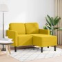 Sofá 2 plazas con chaise longue en forma L amarillo 125 cm en Sofás | Comprar online en Foru.es