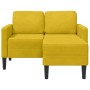 Sofá 2 plazas con chaise longue en forma L amarillo 125 cm en Sofás | Comprar online en Foru.es