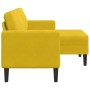 Sofá 2 plazas con chaise longue en forma L amarillo 125 cm en Sofás | Comprar online en Foru.es