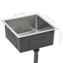 Fregadero de cocina hecho a mano acero inoxidable de vidaXL, Fregaderos - Ref: Foro24-145077, Precio: 80,10 €, Descuento: %