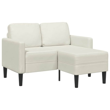 Sofá de 2 plazas con chaise longue en forma de L crema 125 cm en Sofás | Comprar online en Foru.es