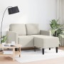Sofá de 2 plazas con chaise longue en forma de L crema 125 cm en Sofás | Comprar online en Foru.es