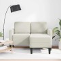 Sofá de 2 plazas con chaise longue en forma de L crema 125 cm en Sofás | Comprar online en Foru.es