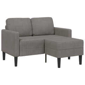 Sofá de 2 plazas con chaise longue en forma L gris claro 125 cm en Sofás | Comprar online en Foru.es