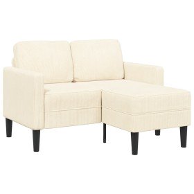 Sofá de 2 plazas con chaise longue en forma de L crema 125cm en Sofás | Comprar online en Foru.es