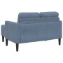 Sofá de 2 plazas con chaise longue forma de L azul 125 cm lino en Sofás | Comprar online en Foru.es