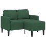 Sofá de 2 plazas con chaise longue en forma de L verde oscuro 125 cm en Sofás | Comprar online en Foru.es