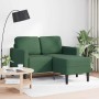 Sofá de 2 plazas con chaise longue en forma de L verde oscuro 125 cm en Sofás | Comprar online en Foru.es