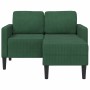Sofá de 2 plazas con chaise longue en forma de L verde oscuro 125 cm en Sofás | Comprar online en Foru.es
