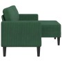 Sofá de 2 plazas con chaise longue en forma de L verde oscuro 125 cm en Sofás | Comprar online en Foru.es