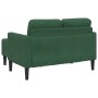 Sofá de 2 plazas con chaise longue en forma de L verde oscuro 125 cm en Sofás | Comprar online en Foru.es