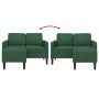 Sofá de 2 plazas con chaise longue en forma de L verde oscuro 125 cm en Sofás | Comprar online en Foru.es