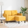 Sofá 2 plazas con chaise longue en forma L amarillo claro 125cm en Sofás | Comprar online en Foru.es