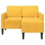 Sofá 2 plazas con chaise longue en forma L amarillo claro 125cm en Sofás | Comprar online en Foru.es