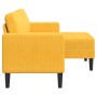 Sofá 2 plazas con chaise longue en forma L amarillo claro 125cm en Sofás | Comprar online en Foru.es