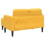 Sofá 2 plazas con chaise longue en forma L amarillo claro 125cm en Sofás | Comprar online en Foru.es