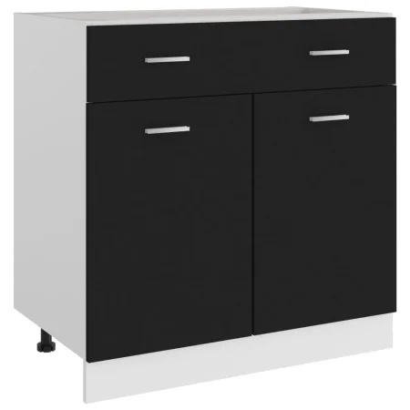 Mueble inferior de cocina madera ingeniería negro 80x46x81,5 cm de vidaXL, Armarios de cocina - Ref: Foro24-801237, Precio: 1...