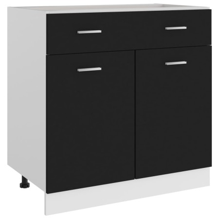 Mueble inferior de cocina madera ingeniería negro 80x46x81,5 cm de vidaXL, Armarios de cocina - Ref: Foro24-801237, Precio: 1...