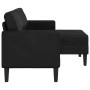 Sofá de 2 plazas con chaise longue en forma de L, color negro, 125 cm, piel sintética en Sofás | Comprar online en Foru.es