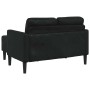 Sofá de 2 plazas con chaise longue en forma de L, color negro, 125 cm, piel sintética en Sofás | Comprar online en Foru.es