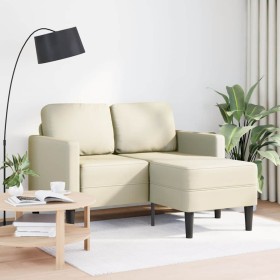 Sofá de 2 plazas con chaise longue en forma de L crema 125 cm en Sofás | Comprar online en Foru.es