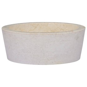 Lavabo crema mármol Ø40x15 cm de vidaXL, Lavabos - Ref: Foro24-149177, Precio: 154,30 €, Descuento: %
