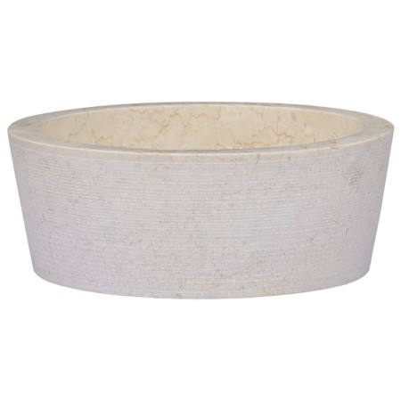 Lavabo crema mármol Ø40x15 cm de vidaXL, Lavabos - Ref: Foro24-149177, Precio: 154,30 €, Descuento: %