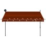 Toldo manual retráctil con LED naranja y marrón 300 cm de vidaXL, Toldos - Ref: Foro24-145880, Precio: 104,44 €, Descuento: %