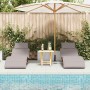 Tumbona 2 pcs Taupé 184 x 55 x 64cm Madera maciza de Acacia en Tumbonas | Comprar online en Foru.es